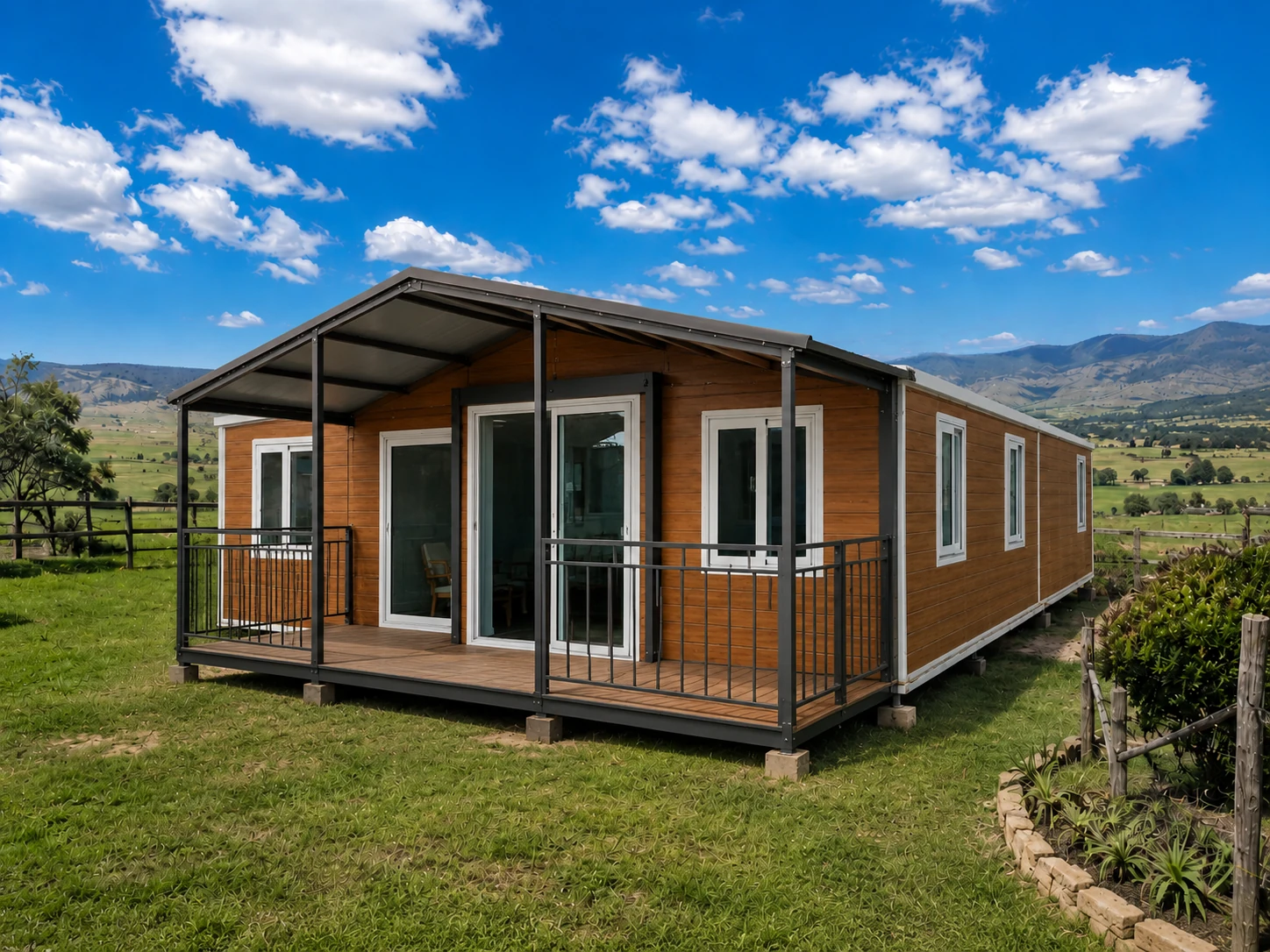 40 ft expandable home with a front porch