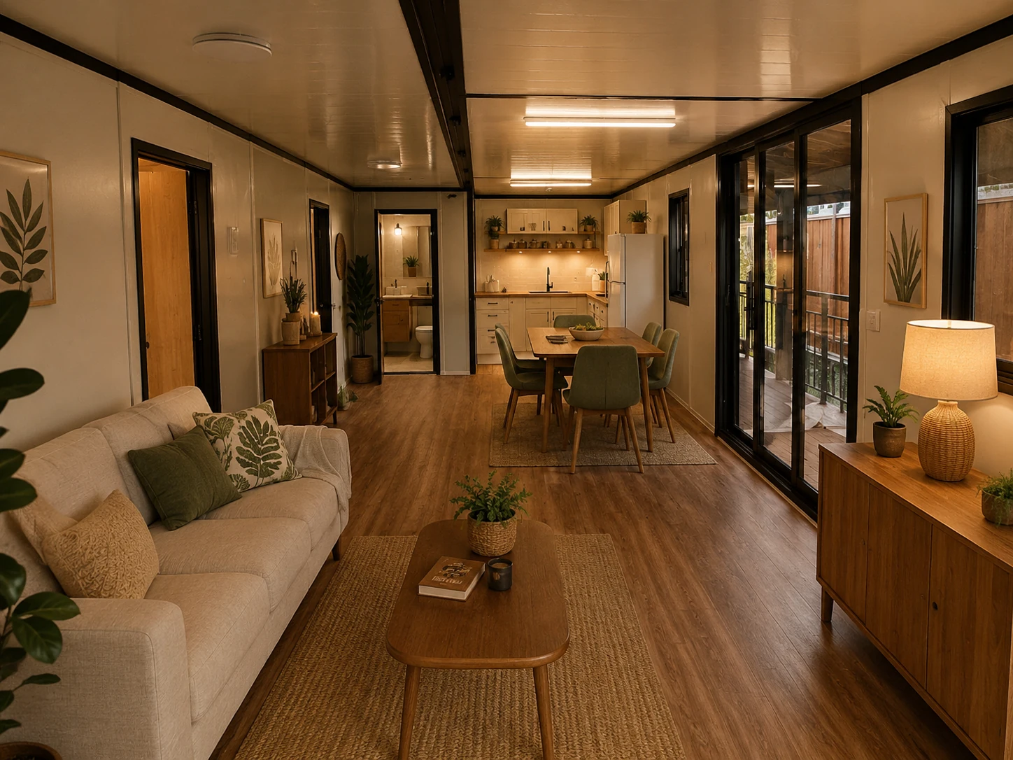 40 ft open-plan living, dining and kitchen